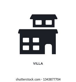 villa isolated icon. simple element illustration from real estate concept icons. villa editable logo sign symbol design on white background. can be use for web and mobile