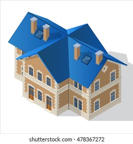 villa Isometric Vector EPS10