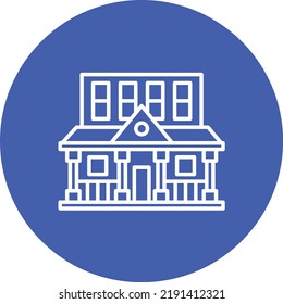 Villa line circle icon vector image. Can be used for house, houses. Can also be used for web apps, mobile apps and print media.