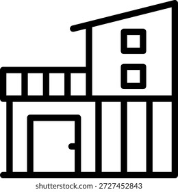 Vector de ilustración de icono de línea de villa