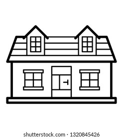 Villa line icon vector 