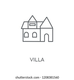 Villa linear icon. Villa concept stroke symbol design. Thin graphic elements vector illustration, outline pattern on a white background, eps 10.