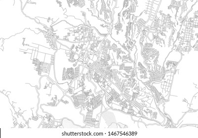 Villa Nueva, Guatemala, Guatemala, bright outlined vector map with bigger and minor roads and streets created for infographic backgrounds.
