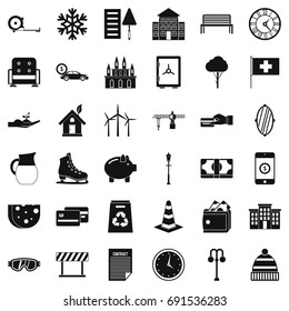 Villa for rest icons set. Simple style of 36 villa for rest vector icons for web isolated on white background