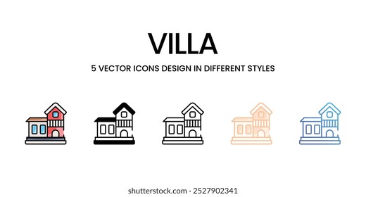 Villa ícones de vetor definir ilustração de stock