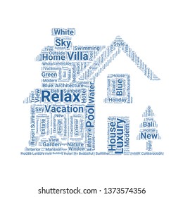 villa word cloud. tag cloud about villa