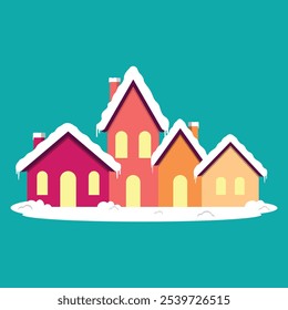 Village And Bright Light In Christmas Season