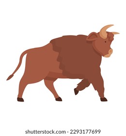 Village buffalo icon cartoon vector. Animal bull. Mammal head