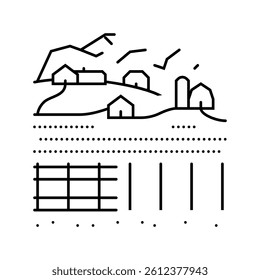 village countryside line icon vector. village countryside sign. isolated contour symbol black illustration