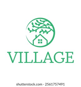 village flat minimalist logo design