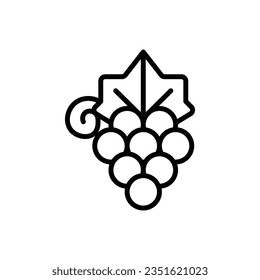 Village Grape Outline Icon Vector Illustration