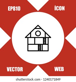 Village home icon vector
