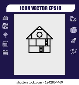 Village home icon vector
