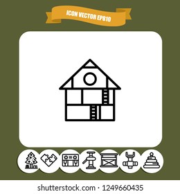 Village home icon vector