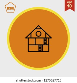 Village home icon vector