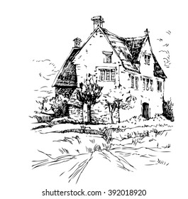 The Village Homes of England, vector illustration