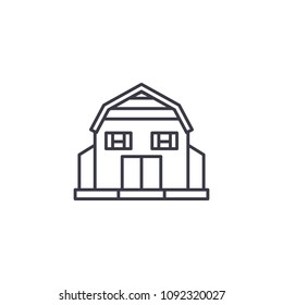 Village House linear icon concept. Village House line vector sign, symbol, illustration.