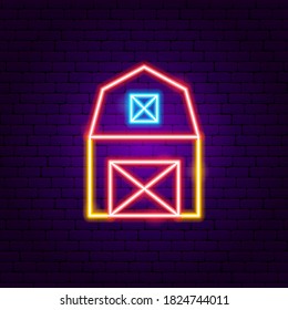 Village House Neon Sign. Vector Illustration of Building Promotion.