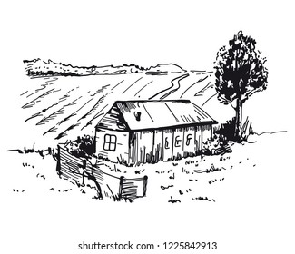 Similar Images, Stock Photos & Vectors of Village house on white ...