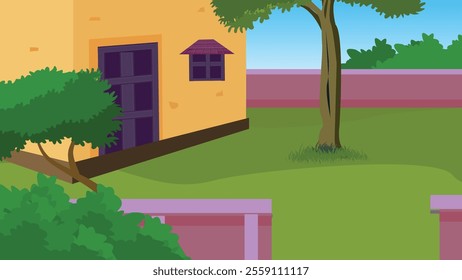 village hut mud wall straw roof. Asian rural cottage house for cartoon animation