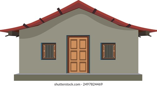 VIllage hut vector illustration isolated on white background