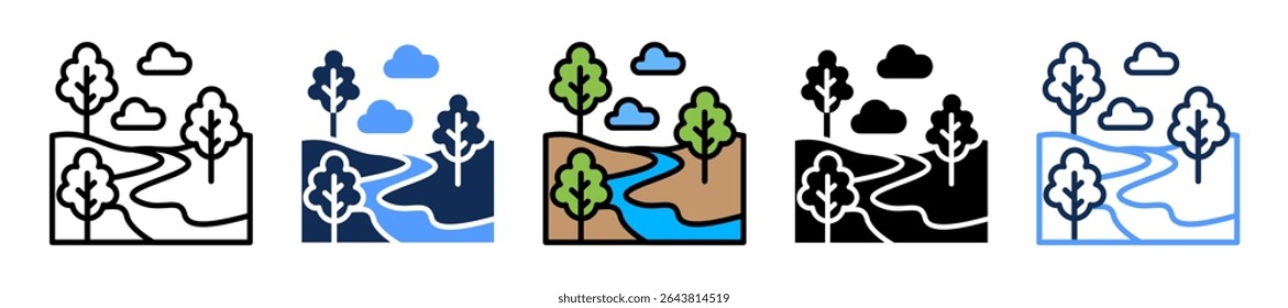 Village Icon Multiple Vector Illustration