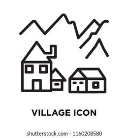 Village icon vector isolated on white background, Village transparent sign , linear symbol and stroke design elements in outline style