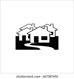 village icon vector isolated on white background