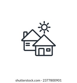 village icon. vector.Editable stroke.linear style sign for use web design,logo.Symbol illustration.  