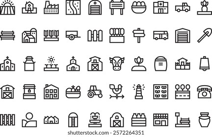 In the village icons High-Quality Vector Icons Collection with Editable Stroke. Ideal for Professional and Creative Projects.