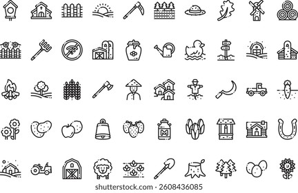 In the village icons High-Quality Vector Icons Collection with Editable Stroke. Ideal for Professional and Creative Projects