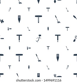 village icons pattern seamless white background. Included editable filled gardening tool icons. village icons for web and mobile.
