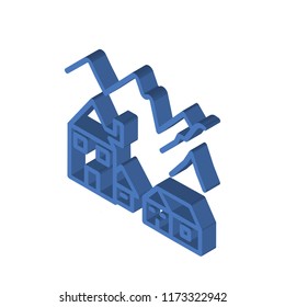 Village isometric left top view 3D icon