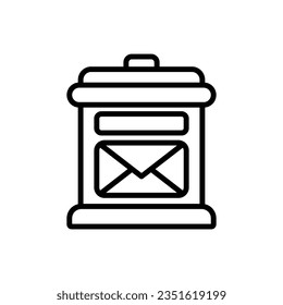 Village Letterbox Outline Icon Vector Illustration