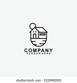 Village Logo Design Icon Template. Cabin Logo. Modern Design. Vector Illustration