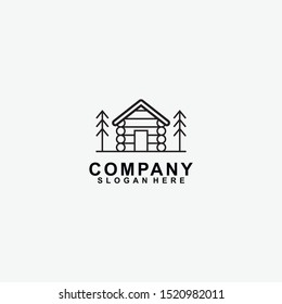Village Logo Design Icon Template. Cabin Logo. Modern Design. Vector Illustration