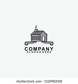 Village Logo Design Icon Template. Cabin Logo. Modern Design. Vector Illustration