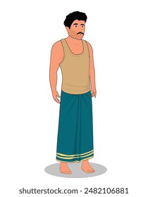 A village man cartoon character design for 2d cartoon animation