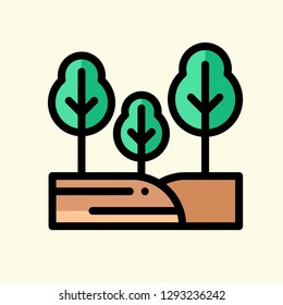 Village Nature Icon Vector Graphic Download Template Modern