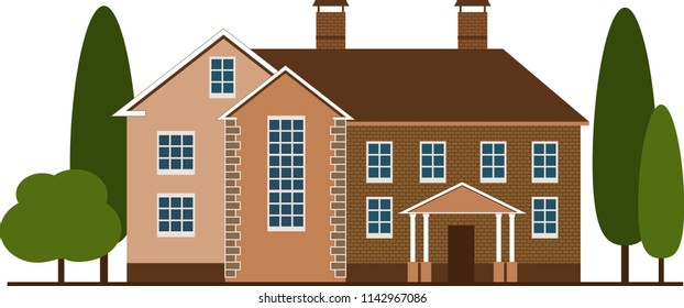 Village neighborhood line art vector. 