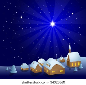 village at night