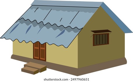 Village poor house vector illustration isolated on white background