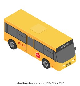 Village school bus icon. Isometric of village school bus vector icon for web design isolated on white background