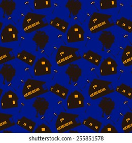 Village seamless pattern vector