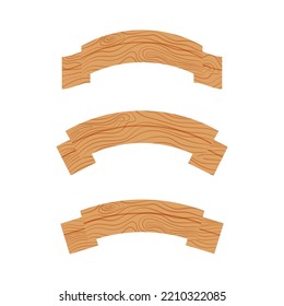 Village signboards and pointers wooden empty ribbons vector design template.