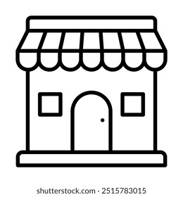 ícone Village Store linha vetor ilustração