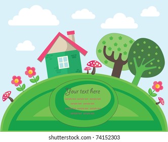 village summer landscape. vector illustration