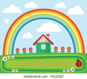 village summer landscape. vector illustration