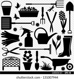 Village tools icon set