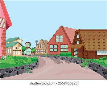Village Town House Background Vectors and Illustrations